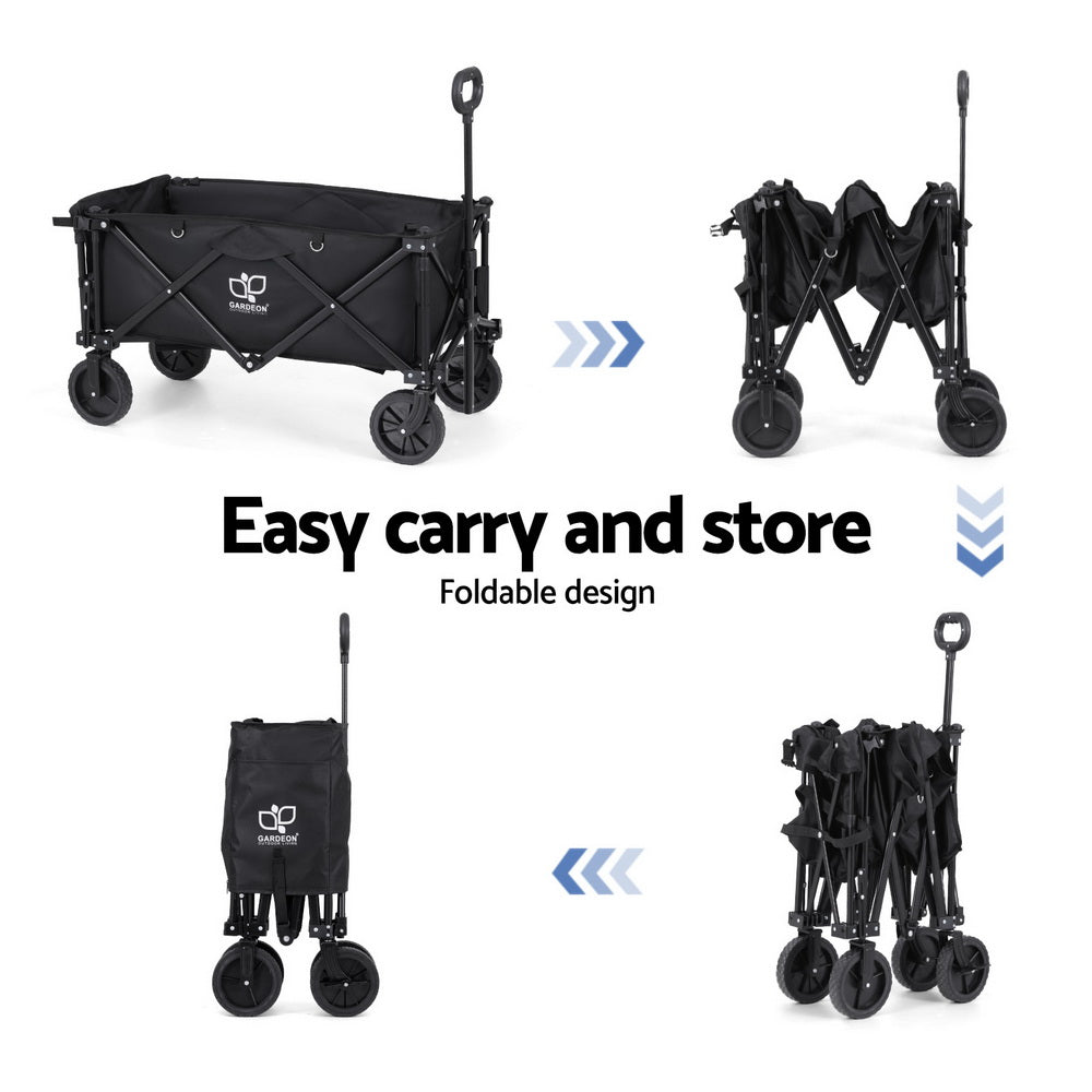 Gardeon Garden Cart with Opening Rear Black - Homecoze