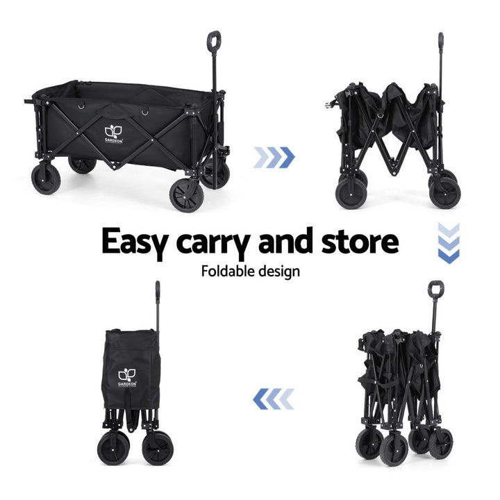 Gardeon Garden Cart with Opening Rear Black - Homecoze
