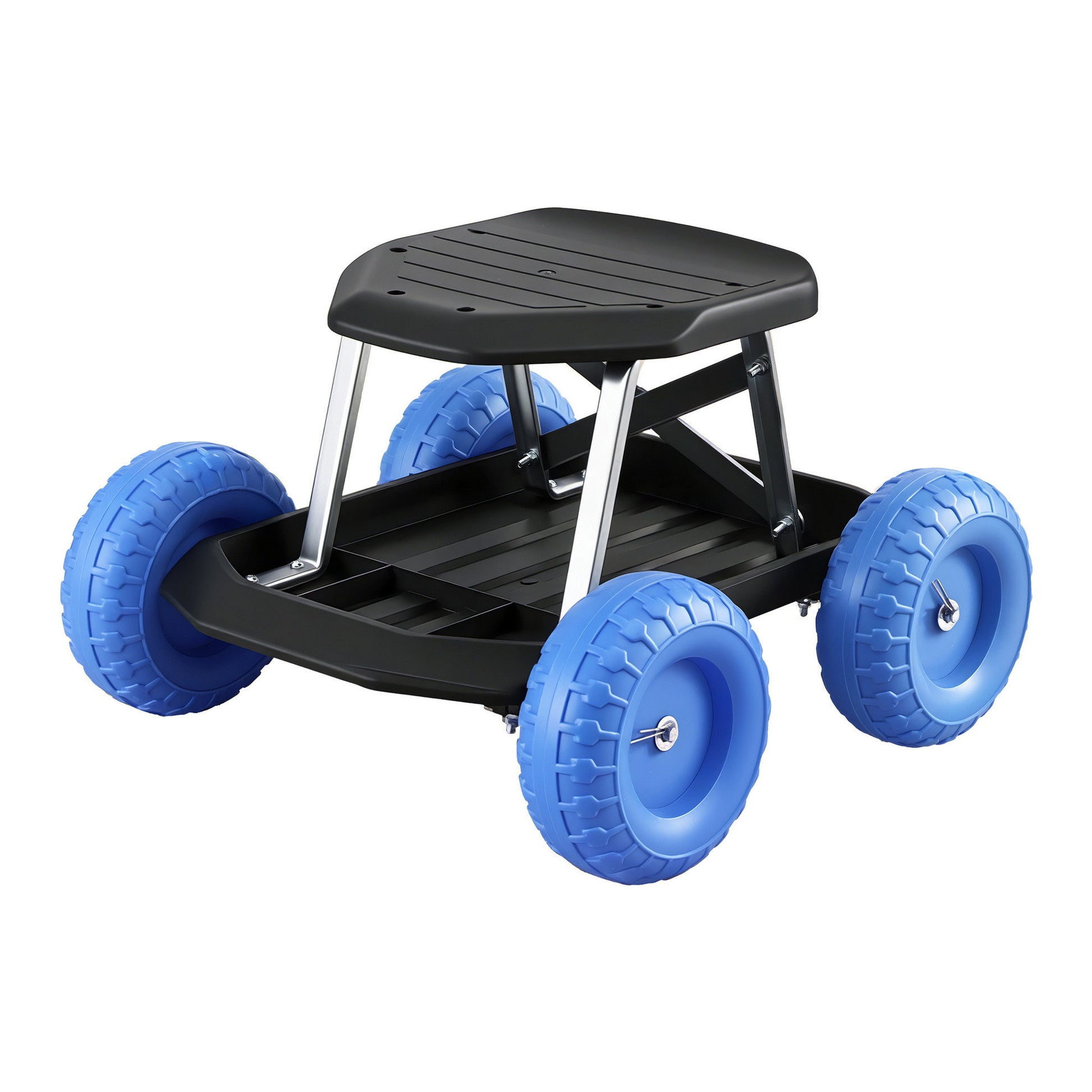 Gardening Seat Rolling Work Stool - Blue - Homecoze