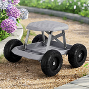 Gardening Seat Rolling Work Stool - Grey - Homecoze