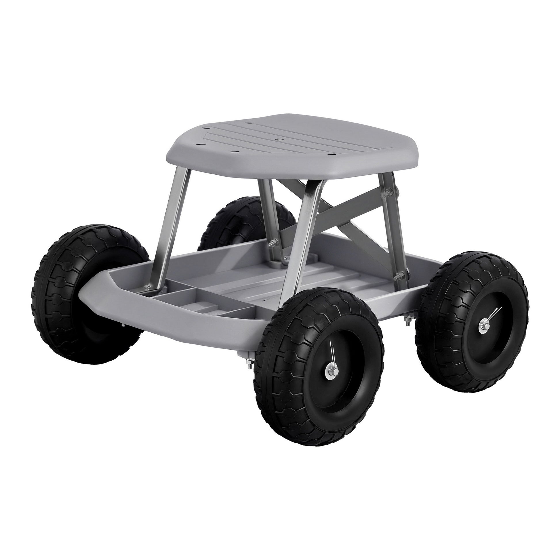 Gardening Seat Rolling Work Stool - Grey - Homecoze