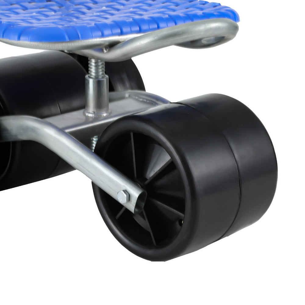 Gardeon Garden Stool Seat Foldable with Wheels Blue - Homecoze