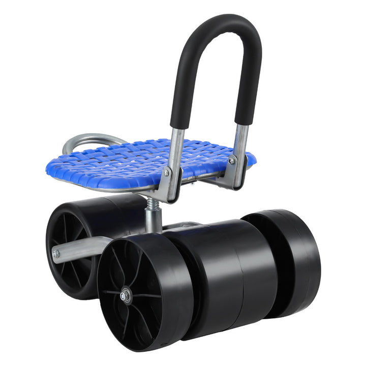 Gardeon Garden Stool Seat Foldable with Wheels Blue - Homecoze