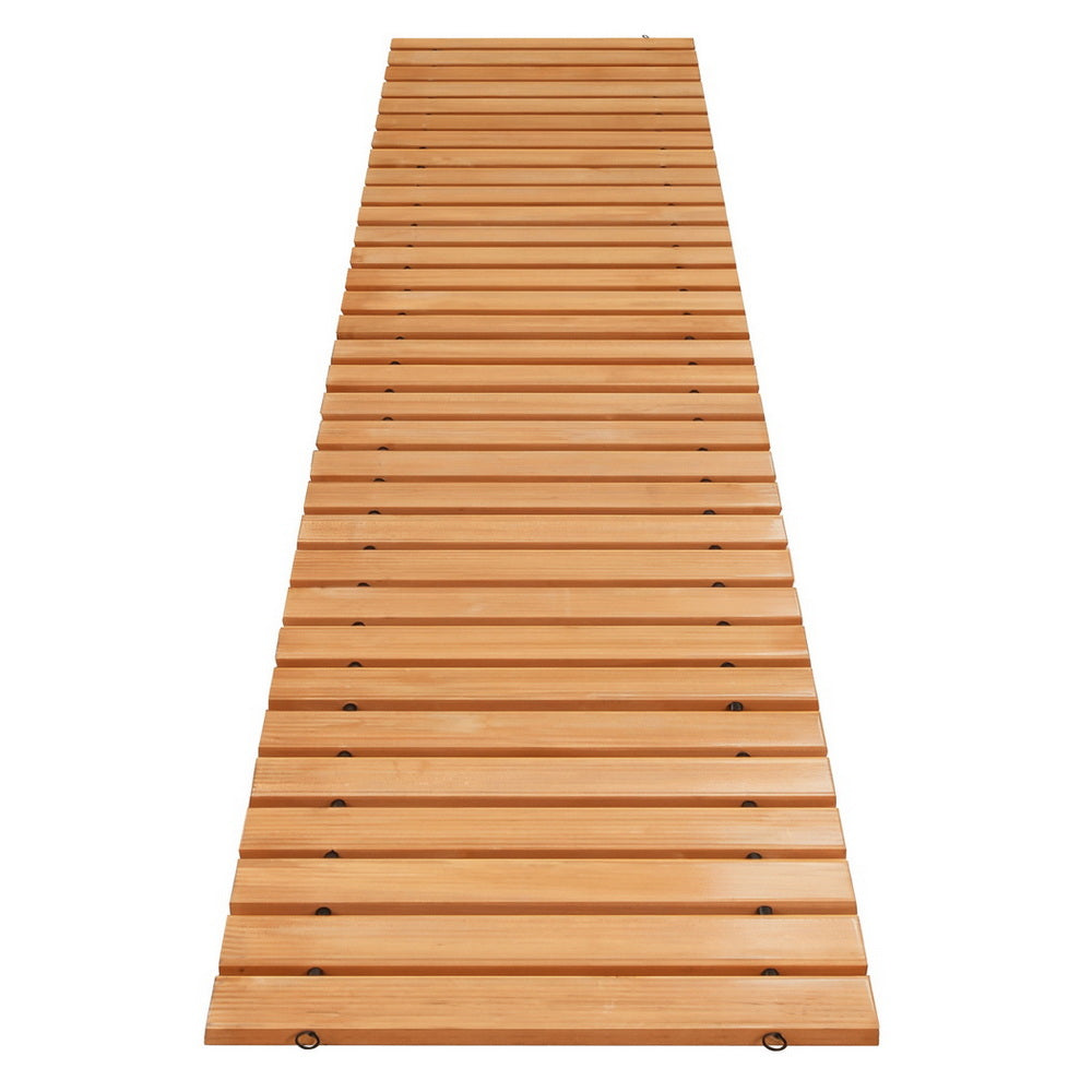 Gardeon 8FT Wooden Garden Pathway Roll-Out Straight Walkway Outdoor Backyard Brown - Homecoze