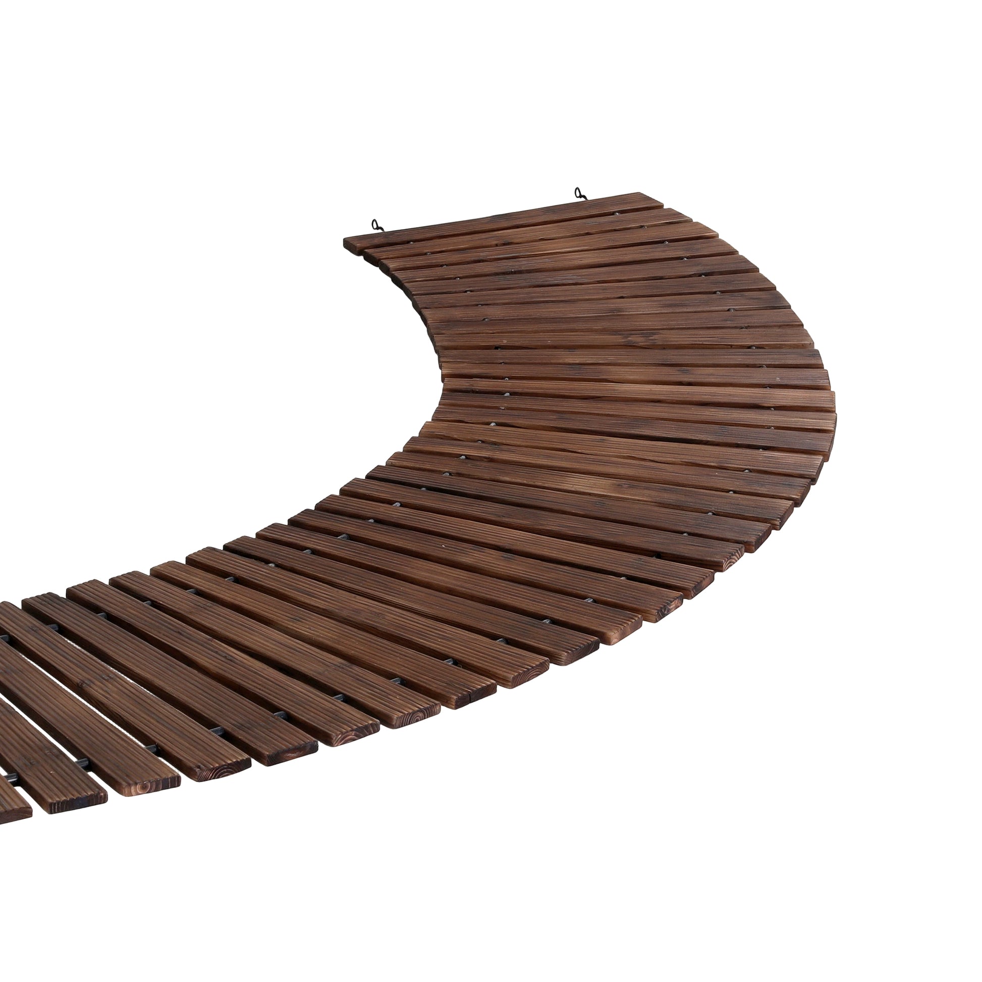 Gardeon 8FT Wooden Garden Pathway Roll-Out Curved Walkway Outdoor Backyard Charcoal Brown - Homecoze