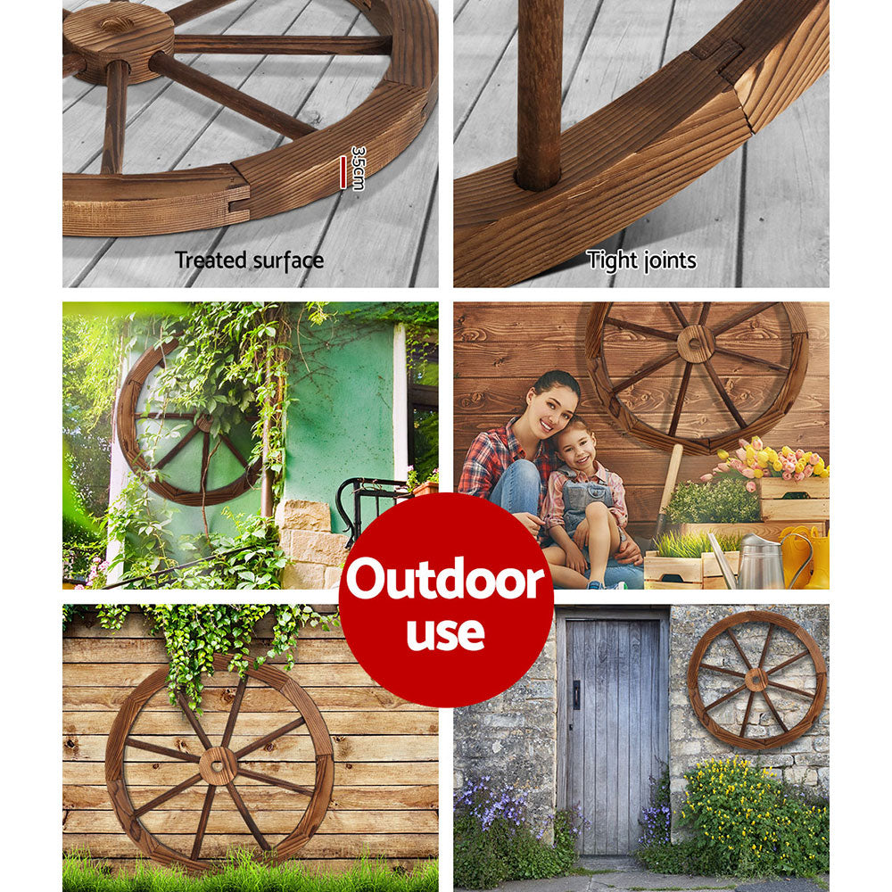 Wooden Wagon Wheel Garden Décor Homecoze
