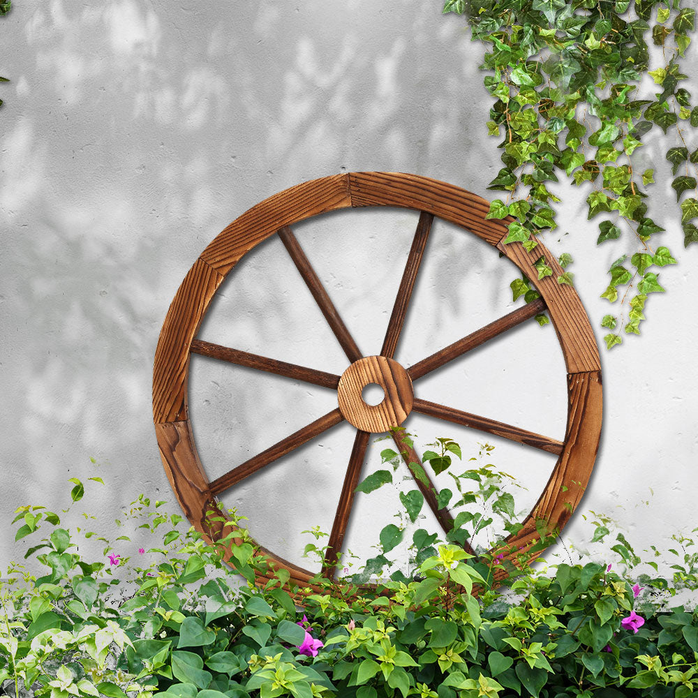 Wooden Wagon Wheel Garden Décor Homecoze
