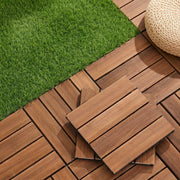 Interlocking Wooden Deck Tiles (10 Pack) - Brown