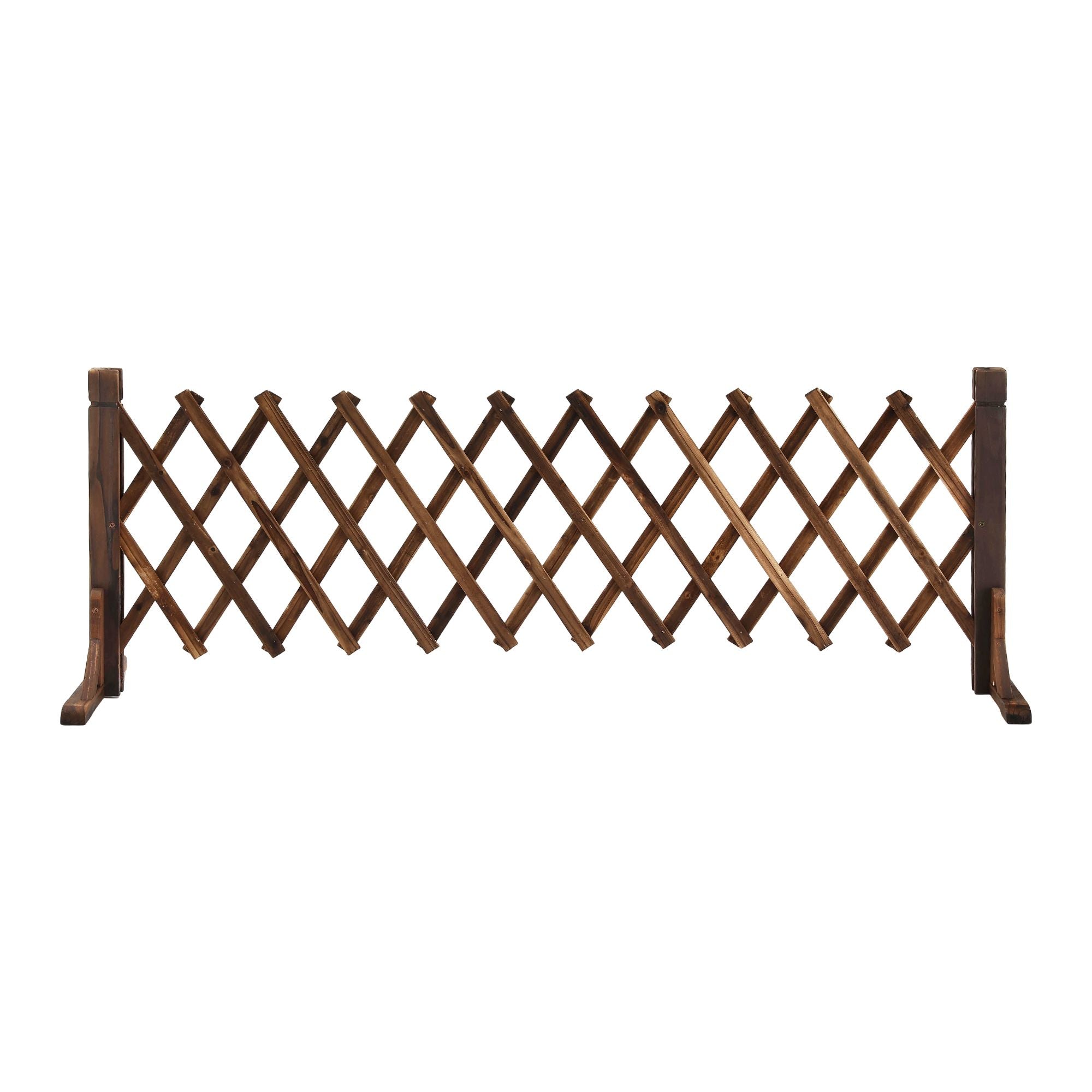 160cm x 50cm Expandable Wooden Garden Trellis Fence – Brown