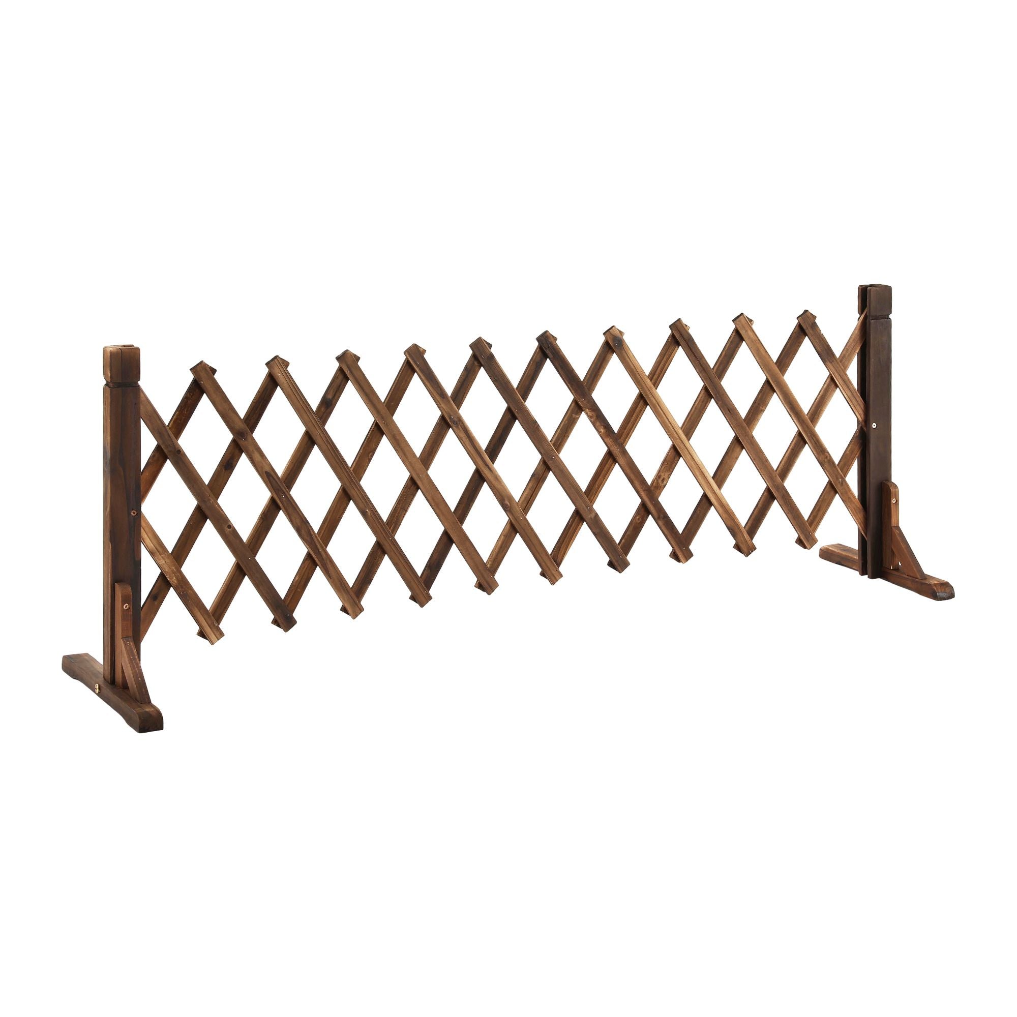 160cm x 50cm Expandable Wooden Garden Trellis Fence – Brown