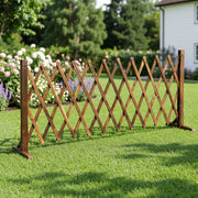 200cm x 70cm Expandable Wooden Garden Trellis Fence – Brown