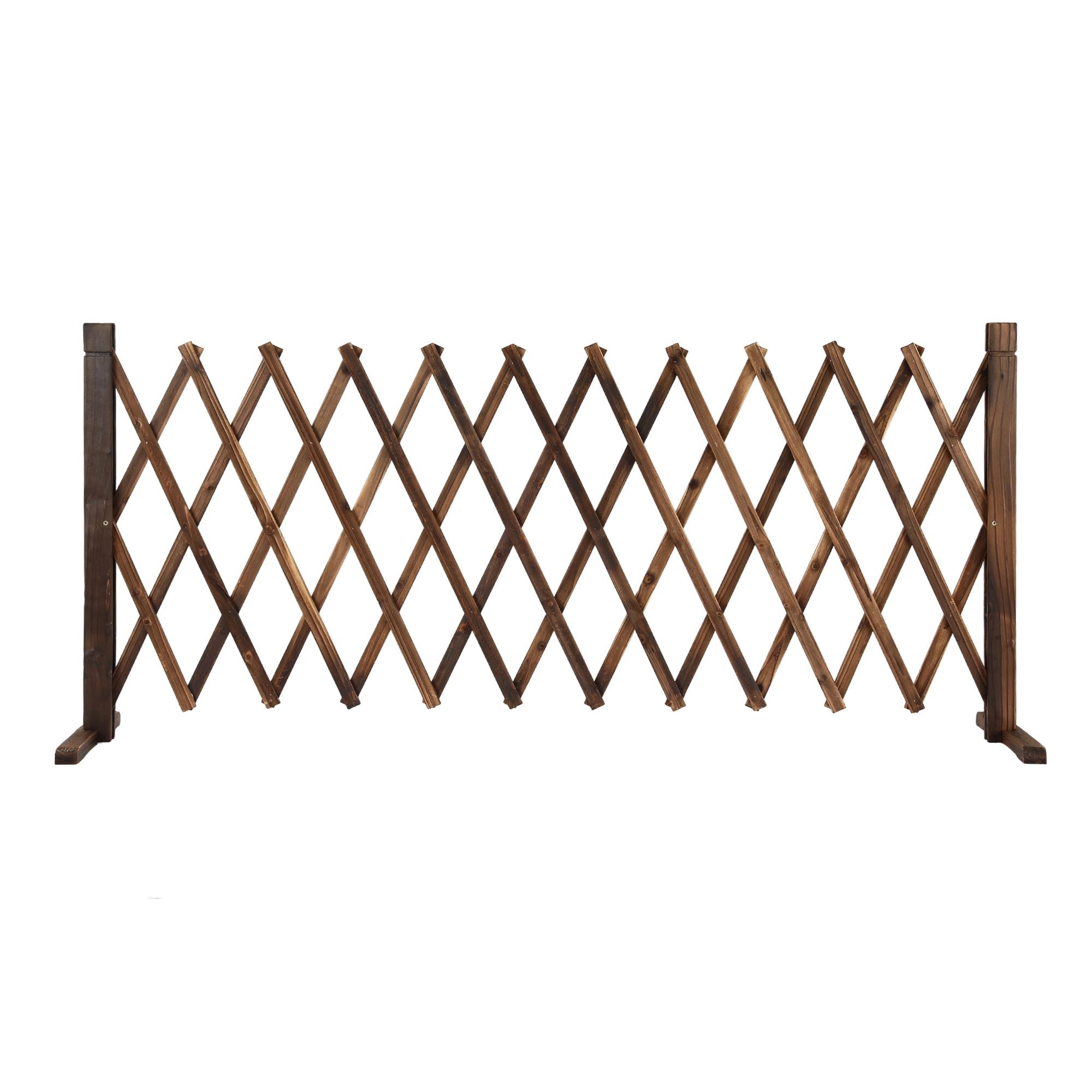 200cm x 70cm Expandable Wooden Garden Trellis Fence – Brown