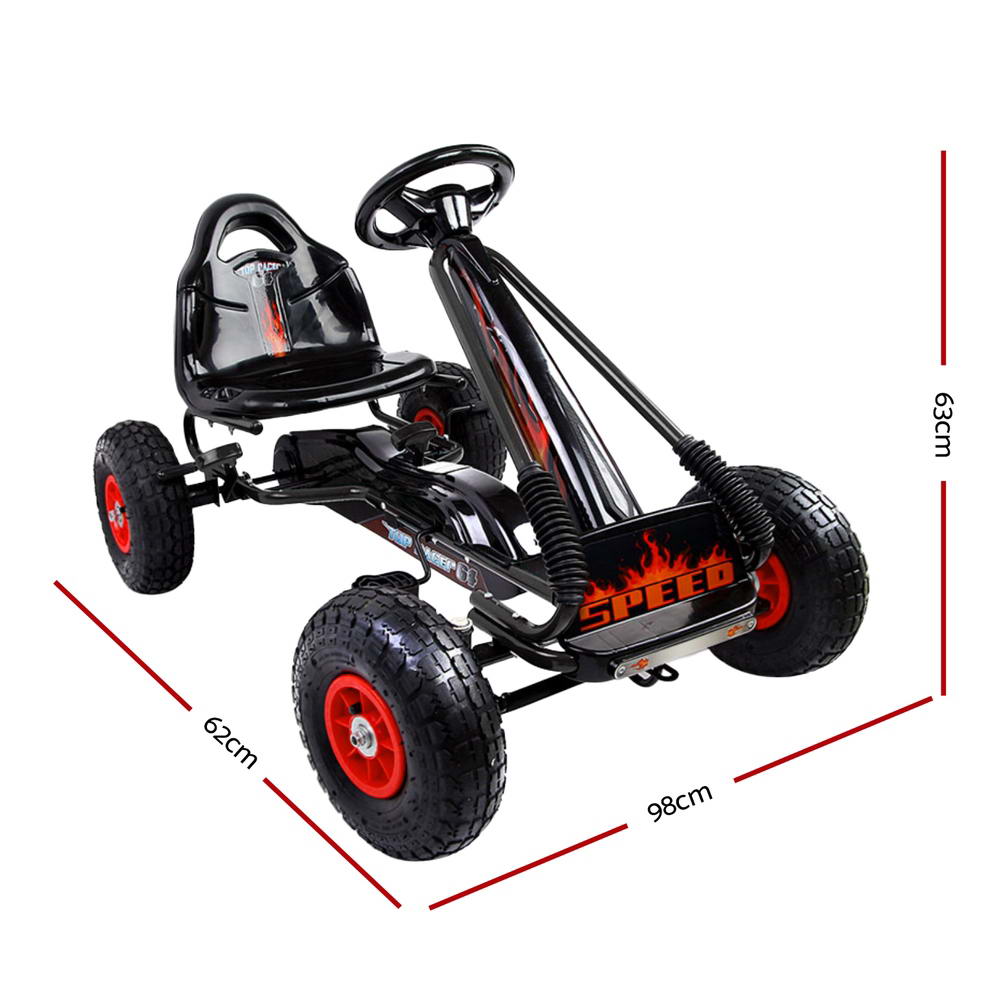 Kids Pedal Go Kart Racing Ride On Car - Black - Homecoze