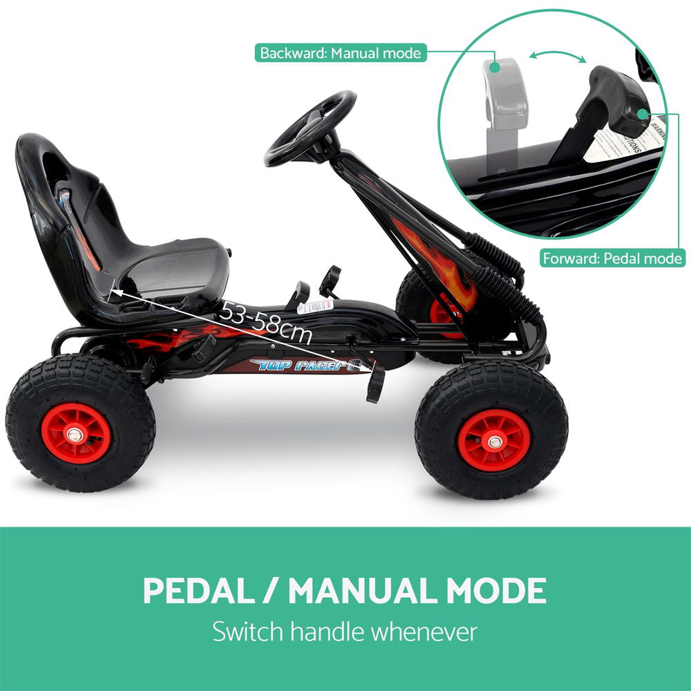 Kids Pedal Go Kart Racing Ride On Car - Black - Homecoze