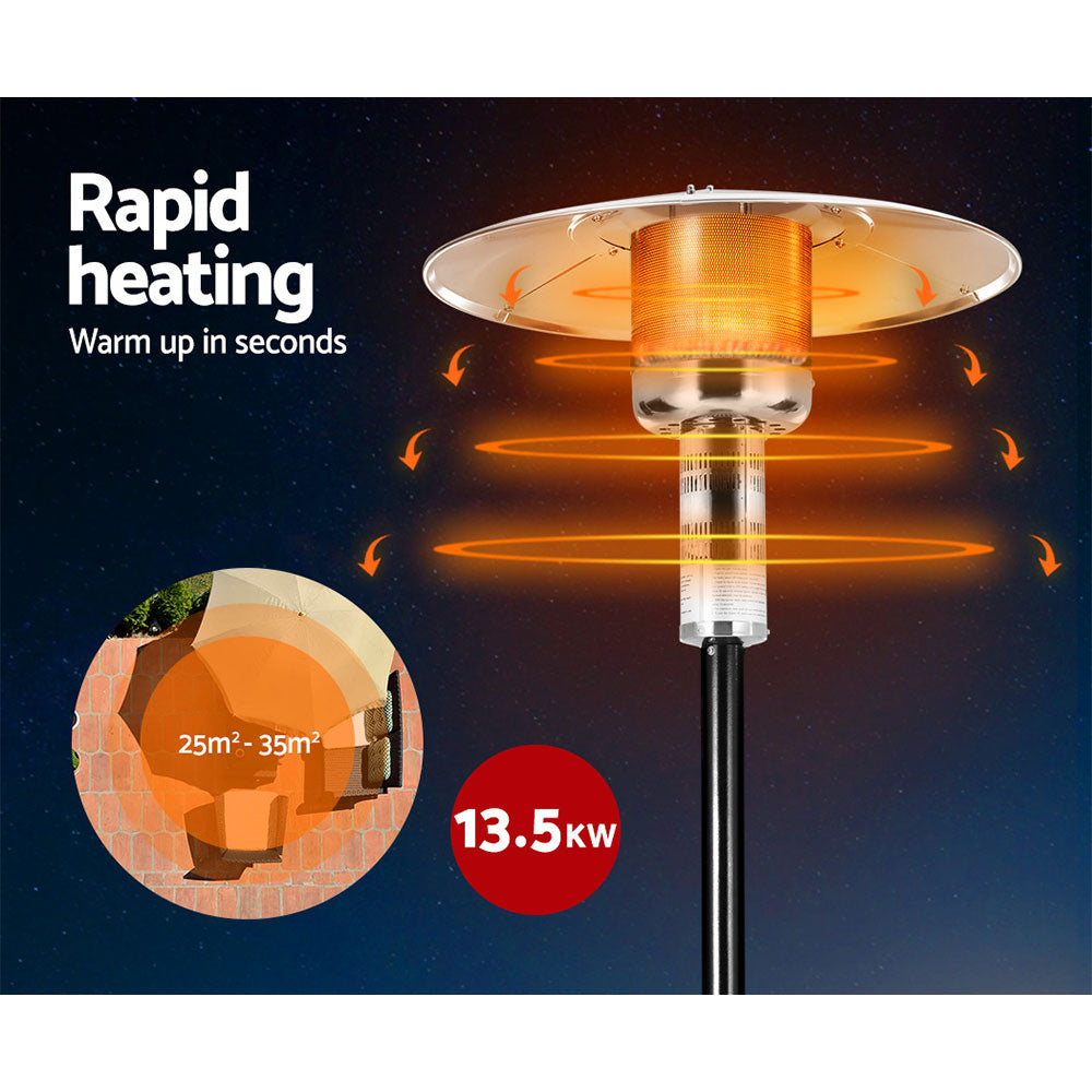 Portable Outdoor Gas Patio Heater 2.25m - Homecoze