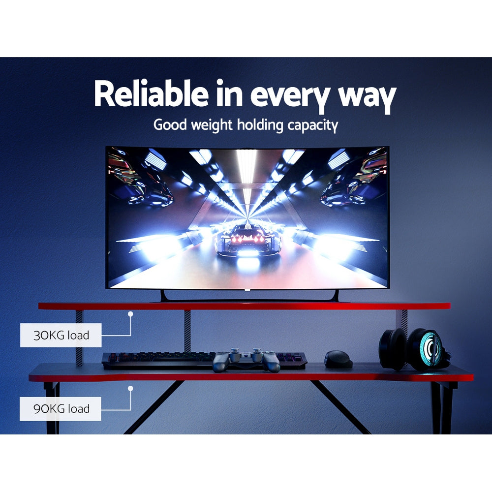 Gaming Computer Desk 100cm - Black & Red - Homecoze