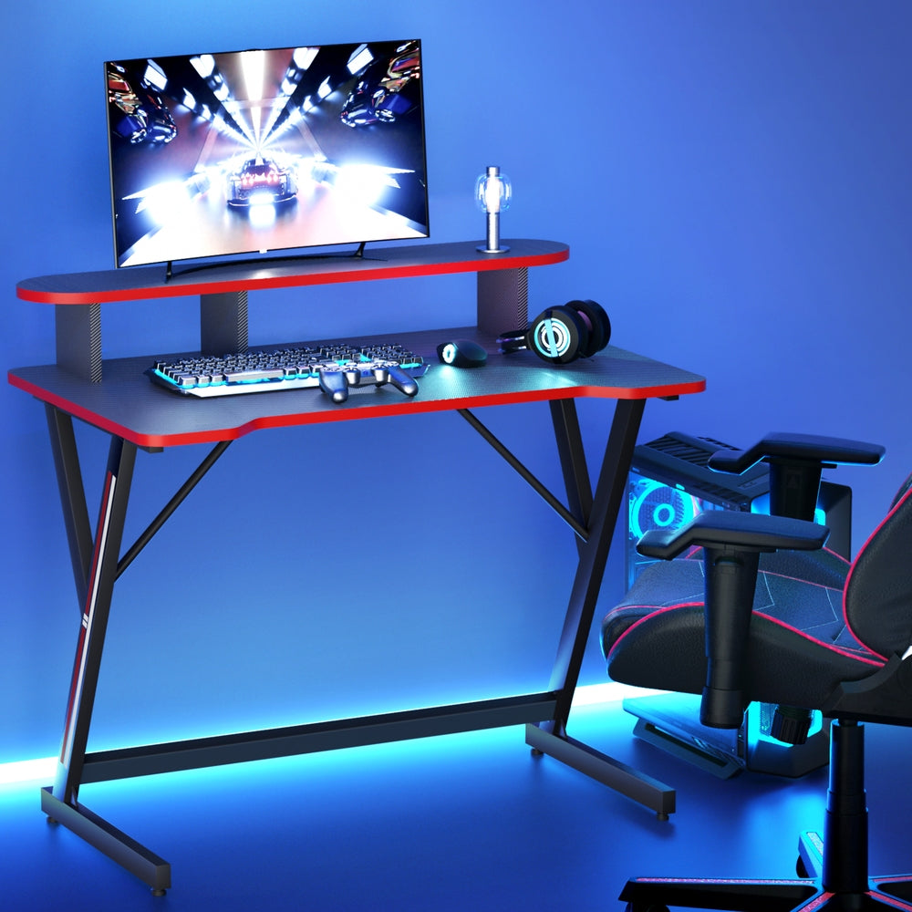 Gaming Computer Desk 100cm - Black & Red - Homecoze