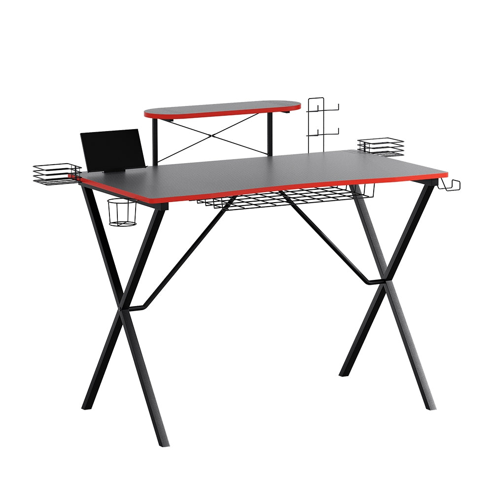 Gaming Computer Desk 105cm - Black & Red - Homecoze