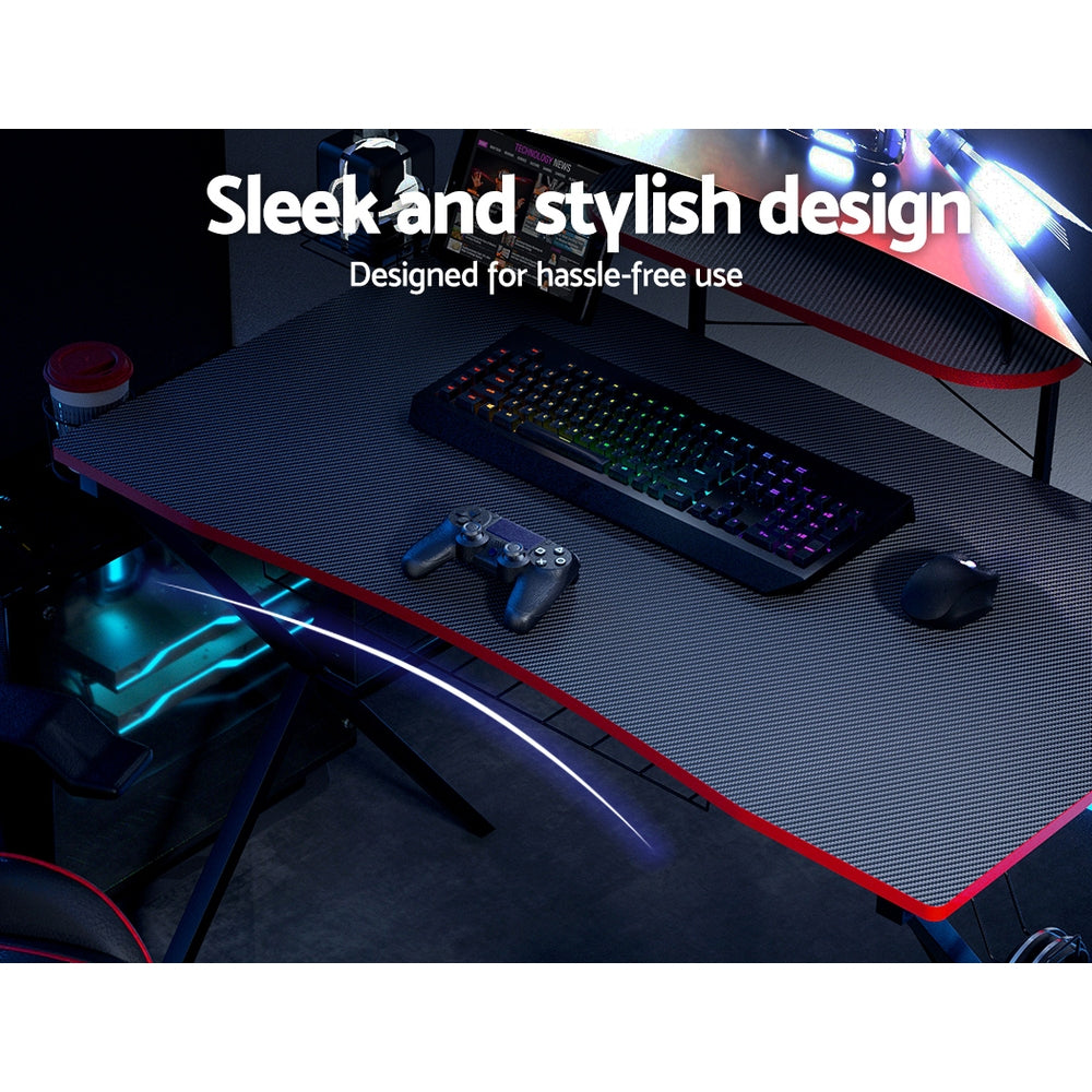 Gaming Computer Desk 105cm - Black & Red - Homecoze