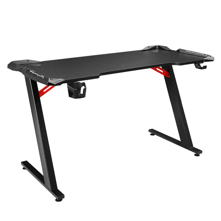 LED Steel Gaming Computer Desk 120cm - Black