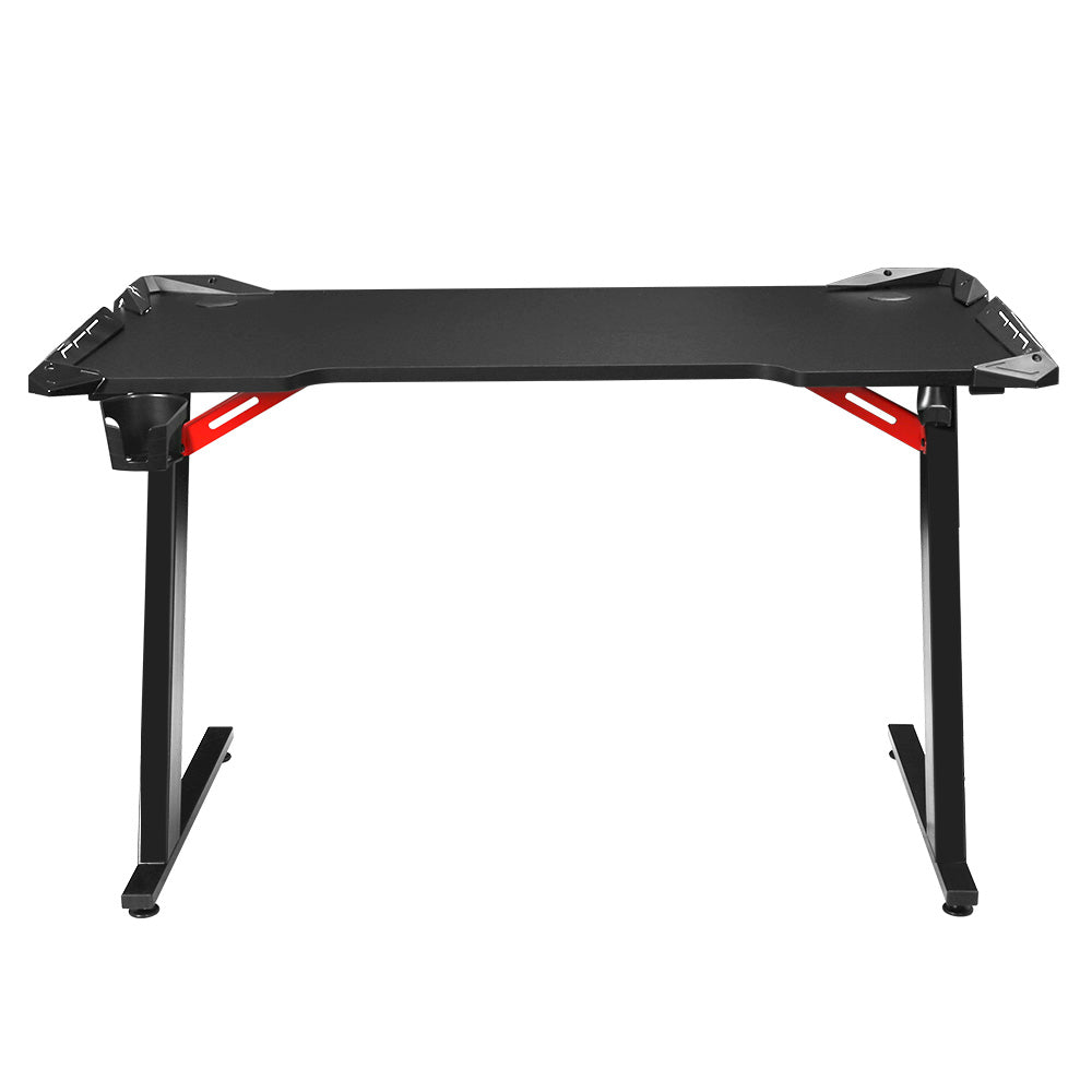 LED Steel Gaming Computer Desk 120cm - Black