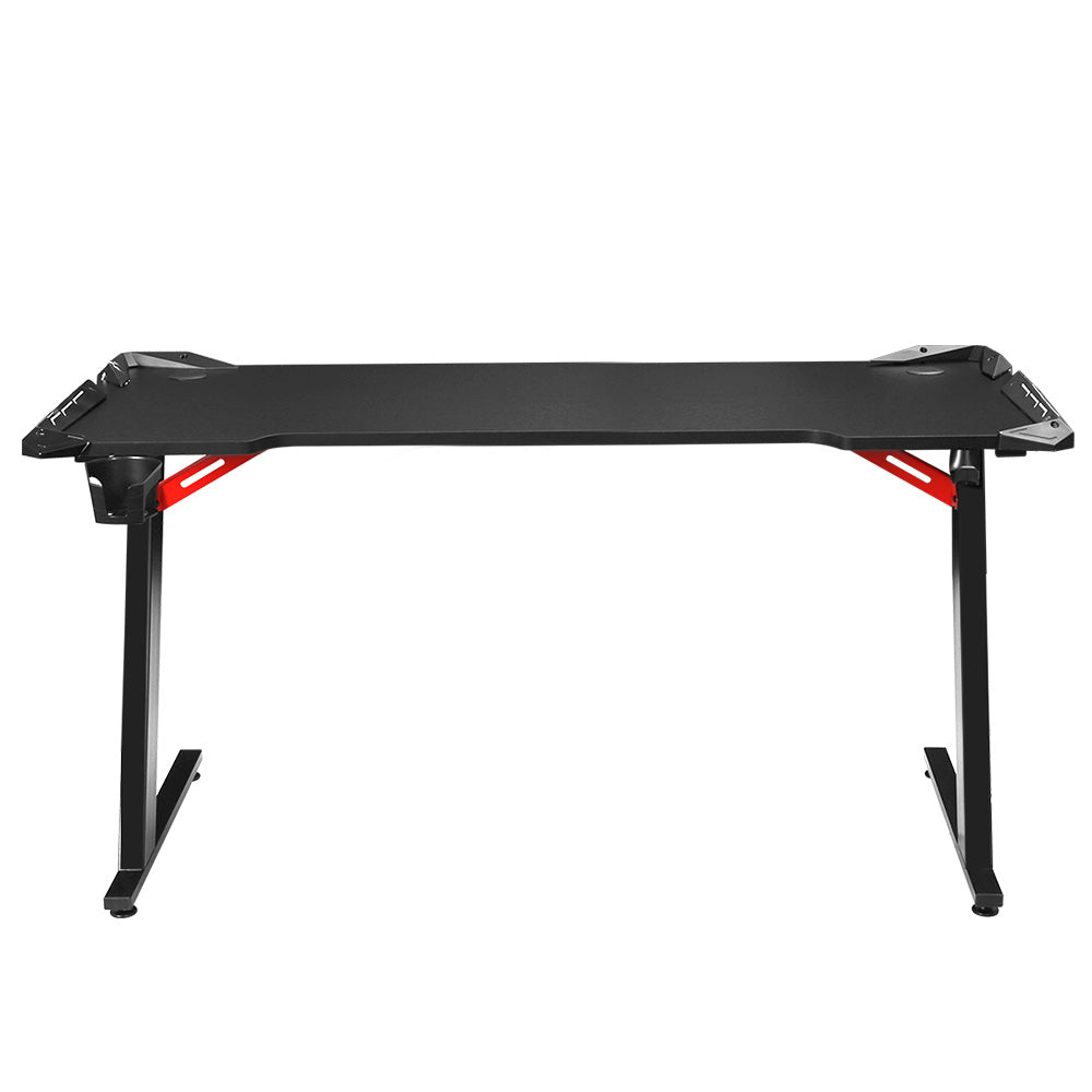 LED Steel Gaming Computer Desk 140cm - Black - Homecoze