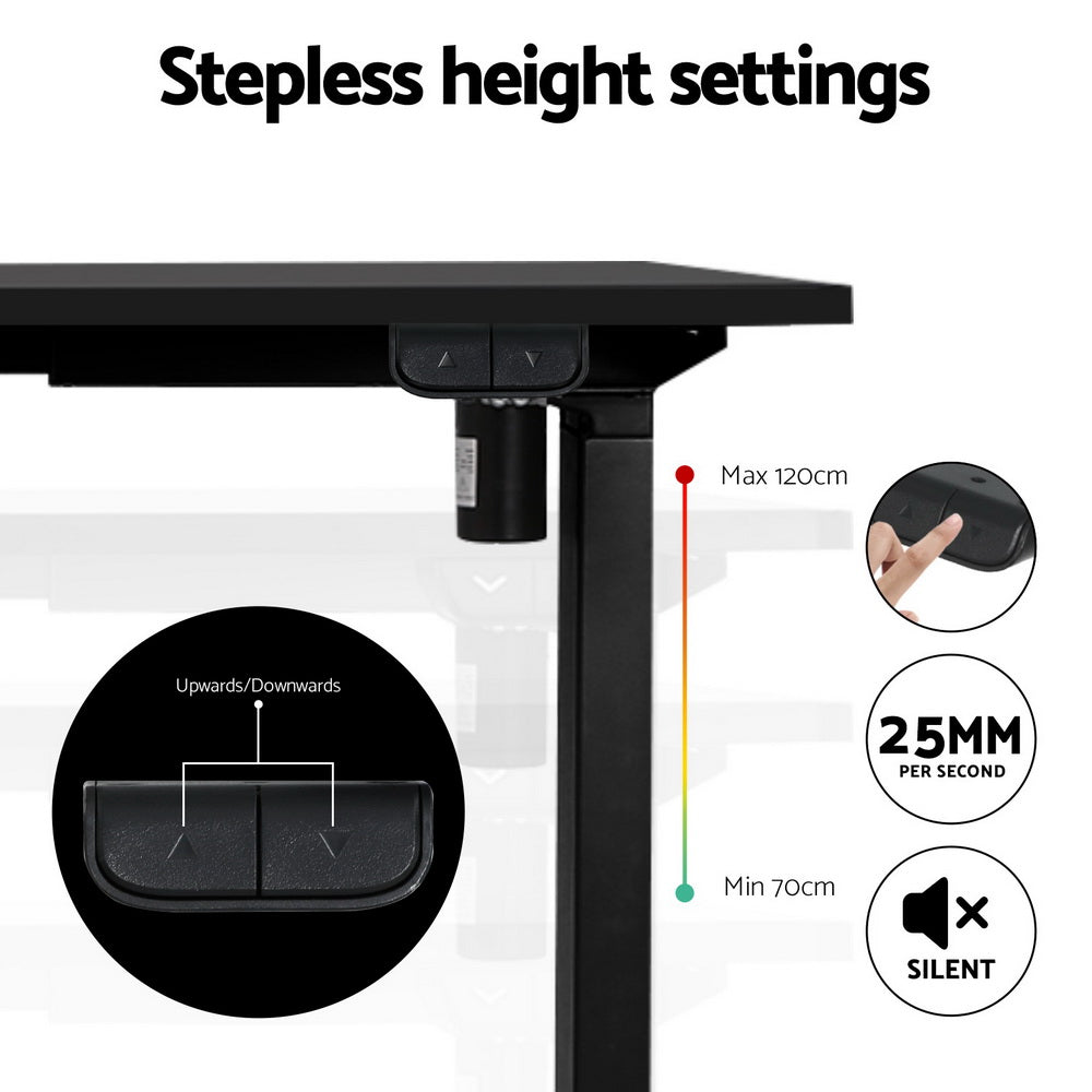 Standing Desk (Frame Only) Single Motor - Black