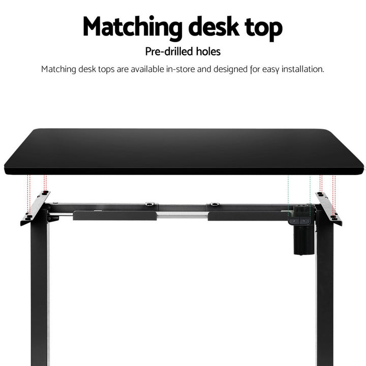 Standing Desk (Frame Only) Single Motor - Black