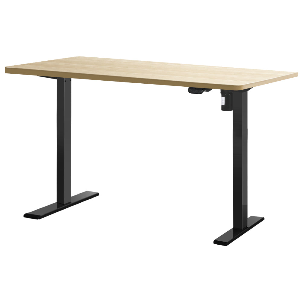 Standing Desk (Single Motor) Black & Oak 140cm - Homecoze