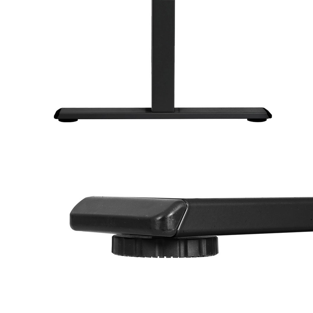 Standing Desk (Single Motor) Black + White & Pine 120cm