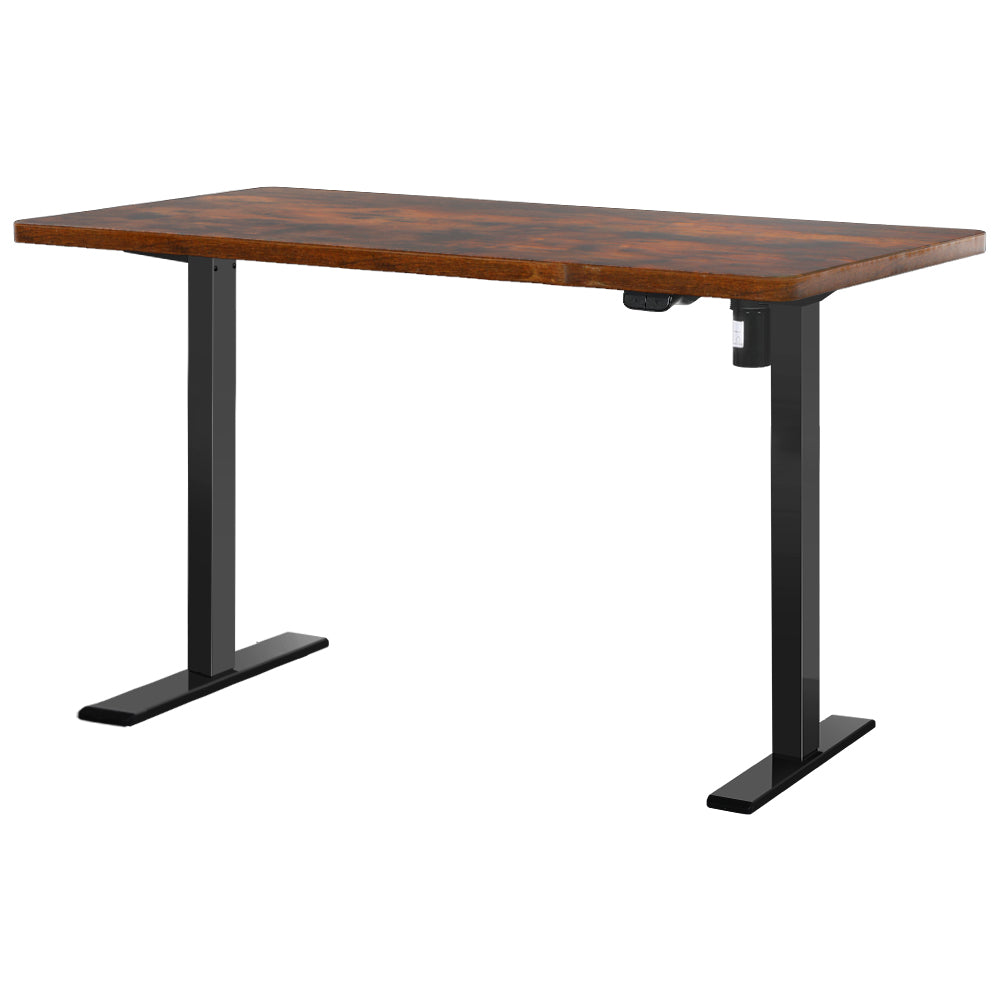 Standing Desk (Single Motor) Black & Rustic 120cm