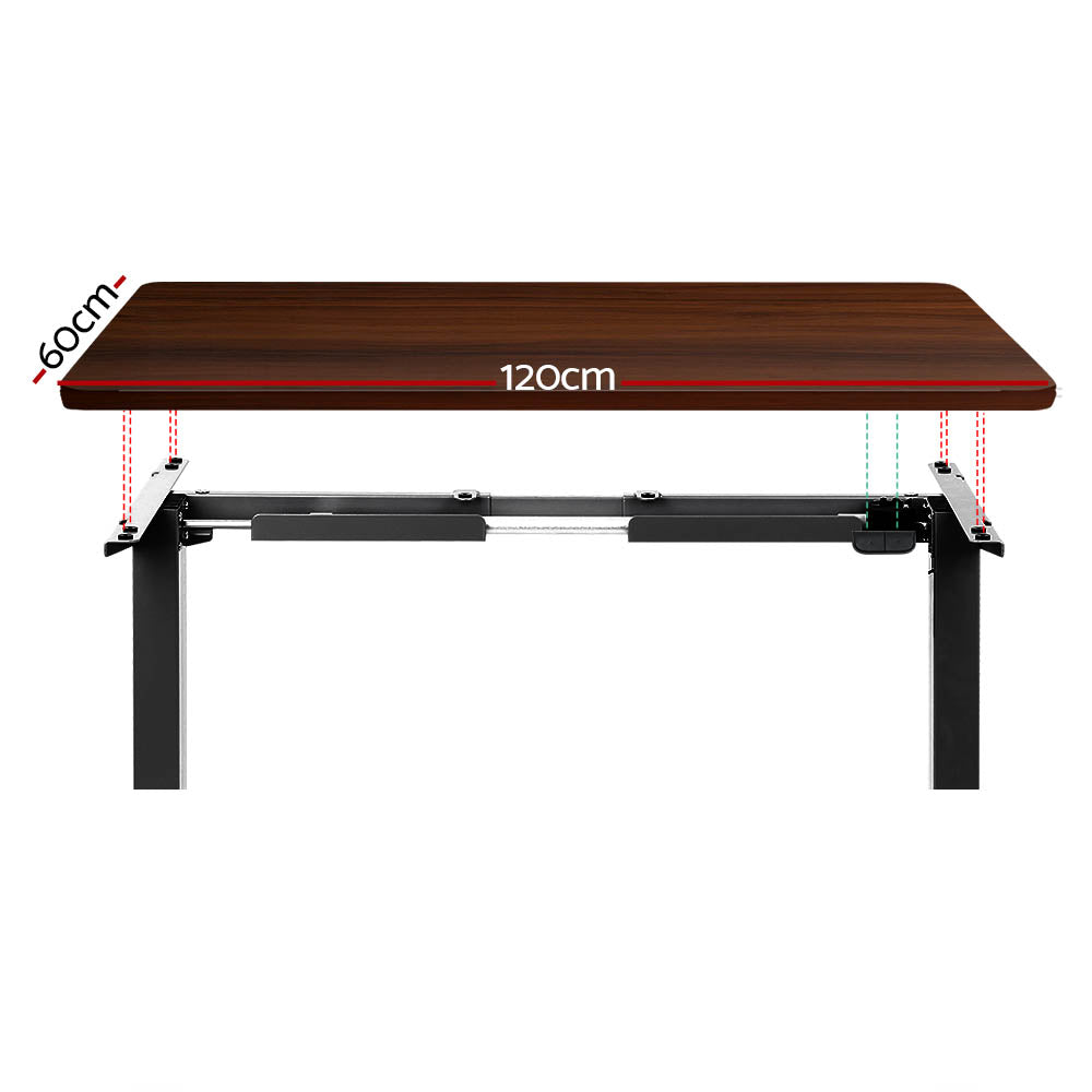Standing Desk (Single Motor) Black & Walnut 120cm - Homecoze