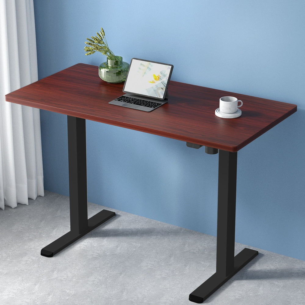 Standing Desk (Single Motor) Black & Walnut 120cm