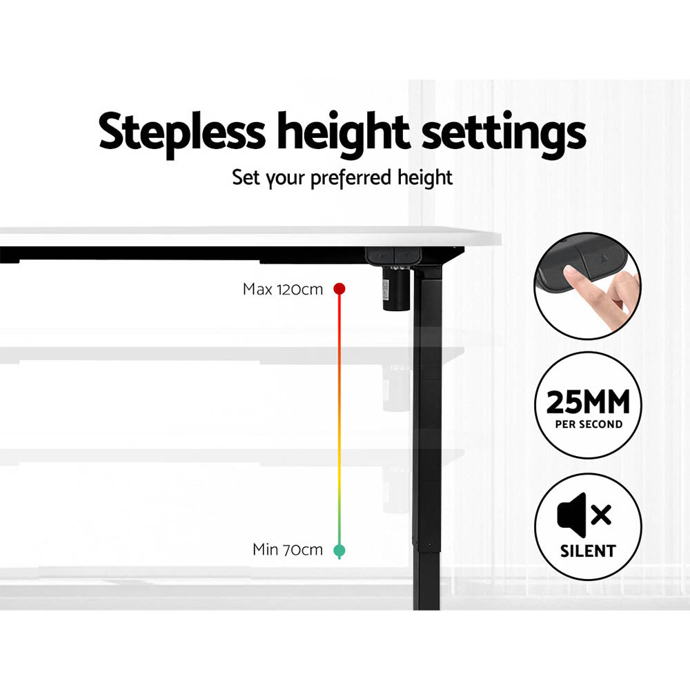 Standing Desk (Single Motor) Black & White 120cm - Homecoze