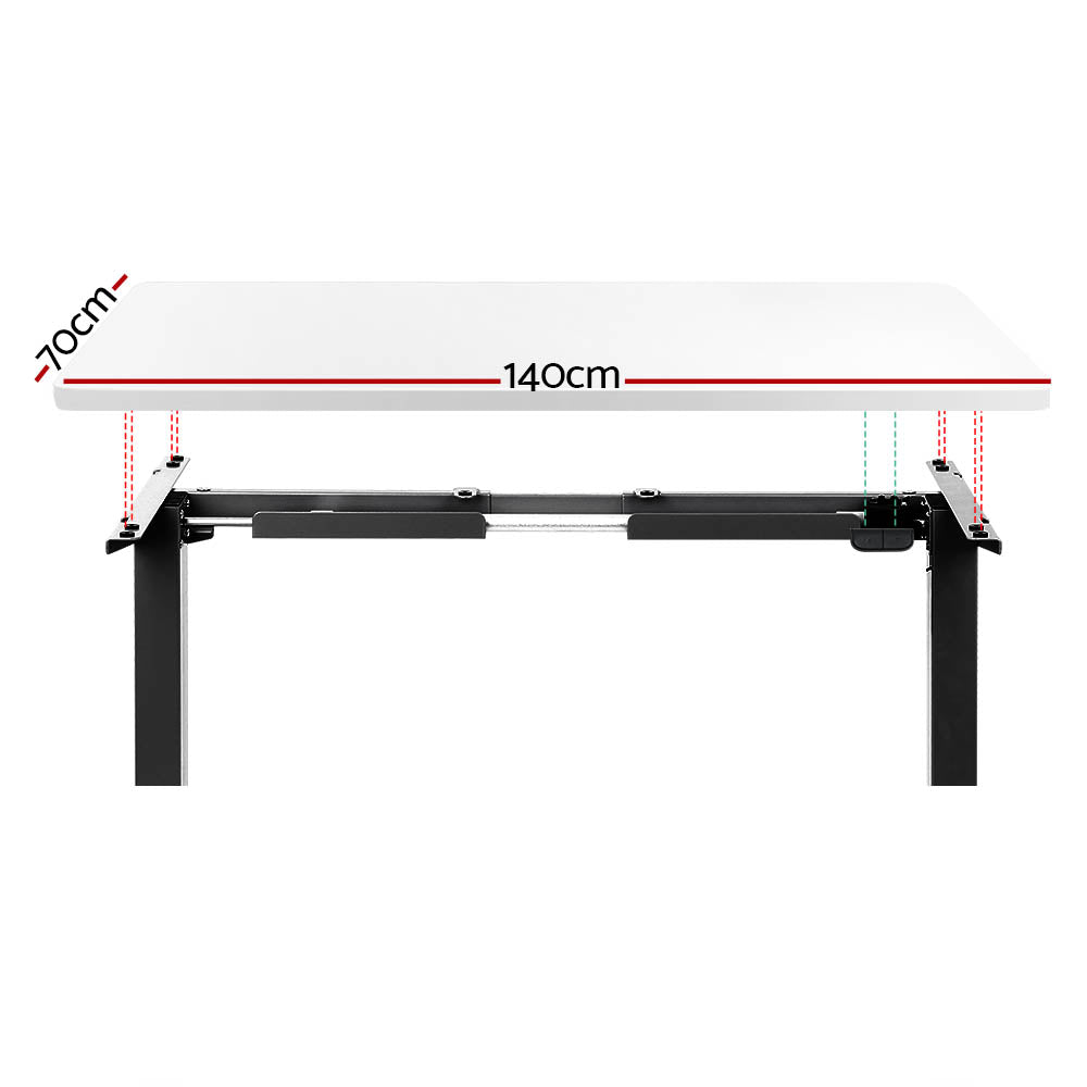 Standing Desk (Single Motor) Black & White 140cm - Homecoze