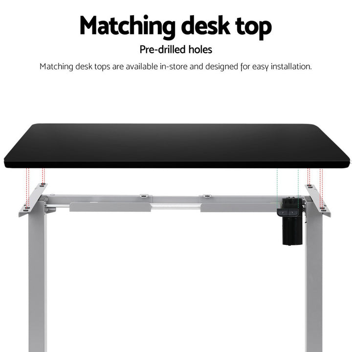 Standing Desk Frame Only Height Adjustable - Grey - Homecoze