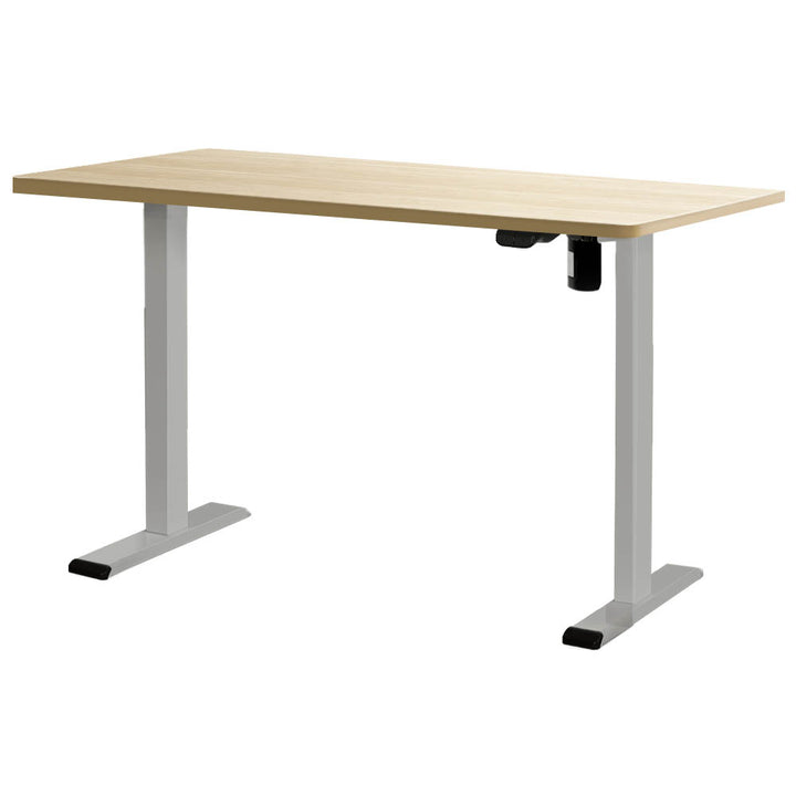 Standing Desk (Single Motor) Grey & Oak 140cm