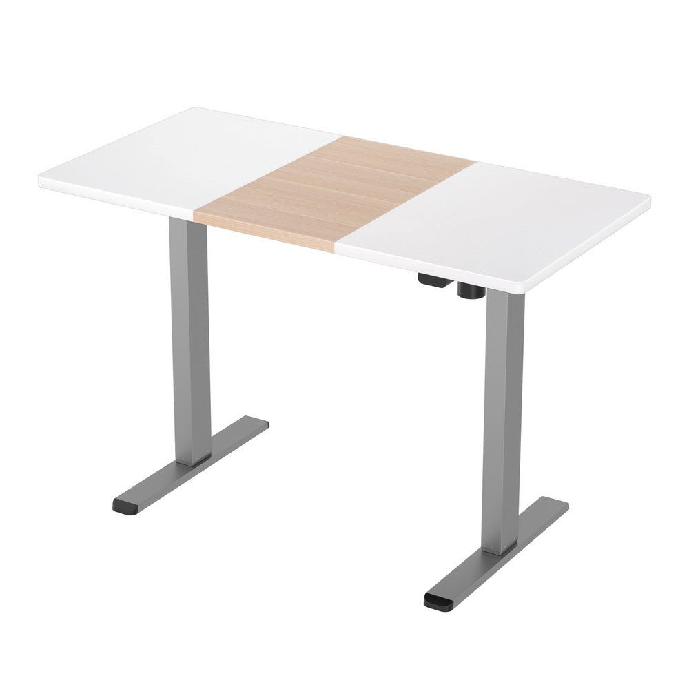 Standing Desk (Single Motor) Grey + White & Pine 120cm - Homecoze