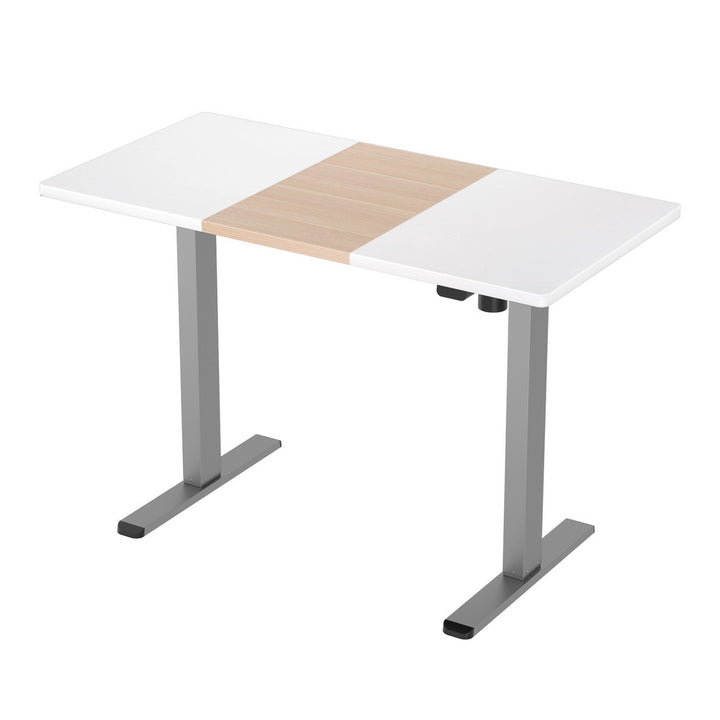 Standing Desk (Single Motor) Grey + White & Pine 120cm - Homecoze