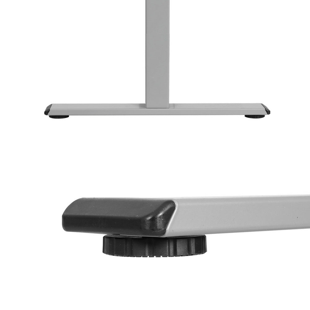 Standing Desk (Single Motor) Grey + White & Pine 140cm - Homecoze