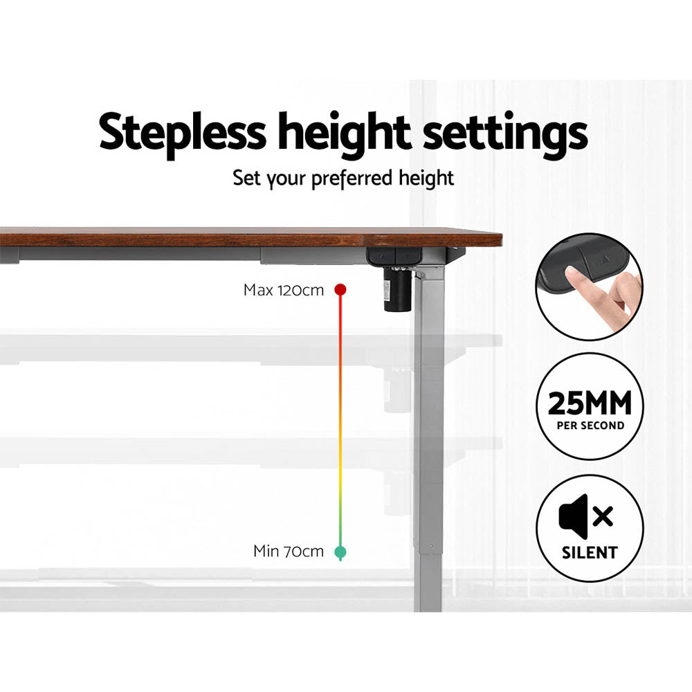 Standing Desk (Single Motor) Grey & Rustic 120cm - Homecoze
