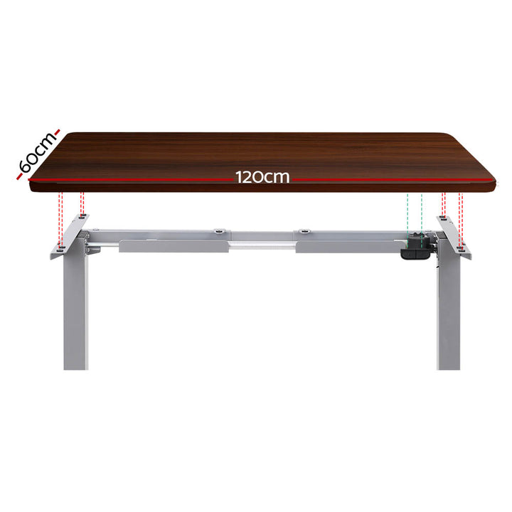 Standing Desk (Single Motor) Grey & Walnut 120cm - Homecoze