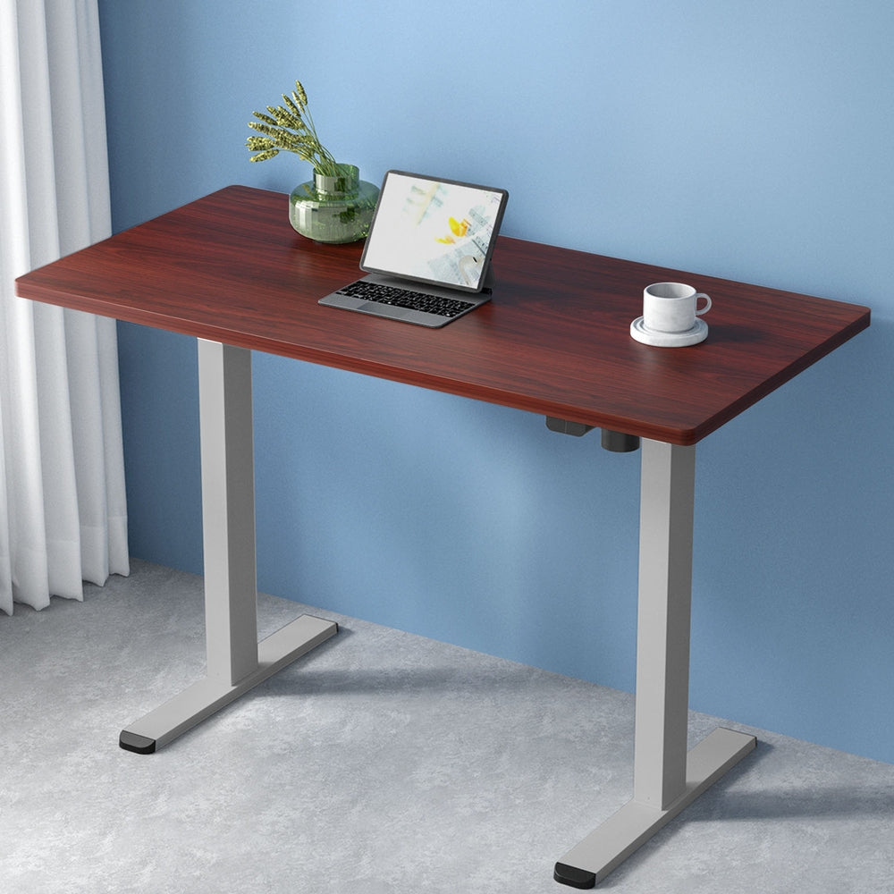 Standing Desk (Single Motor) Grey & Walnut 140cm