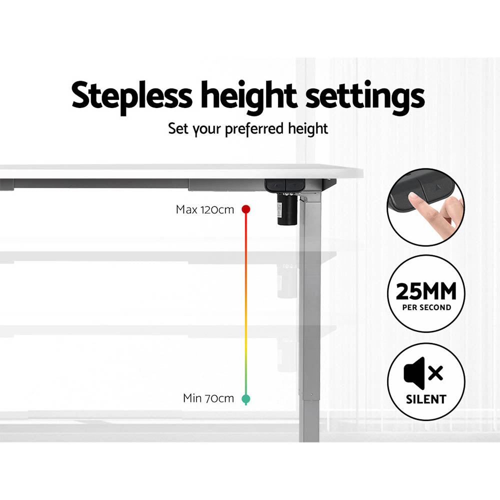 Standing Desk (Single Motor) Grey & White 120cm - Homecoze