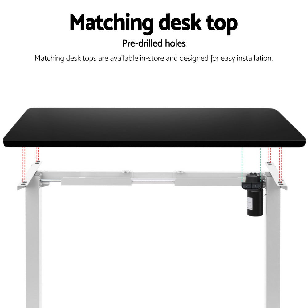 Standing Desk (Frame Only) Single Motor - White