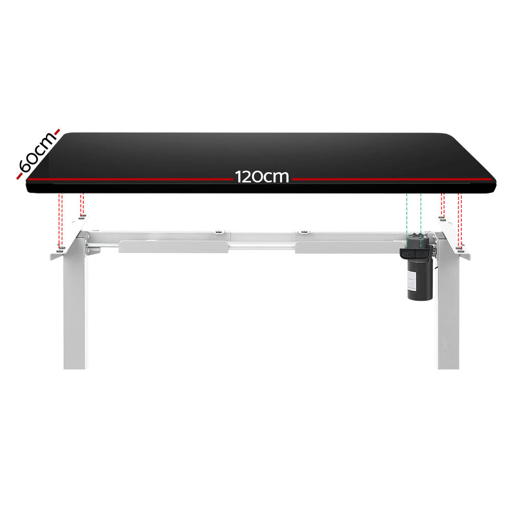 Standing Desk (Single Motor) White & Black 120cm - Homecoze