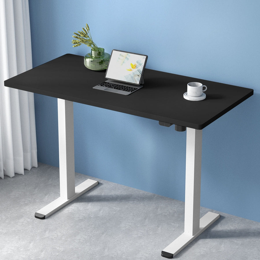 Standing Desk (Single Motor) White & Black 140cm - Homecoze