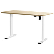 Standing Desk (Single Motor) White & Oak 140cm - Homecoze