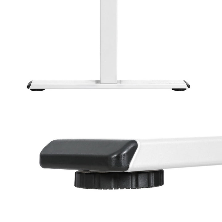 Standing Desk (Single Motor) White + White & Pine 120cm