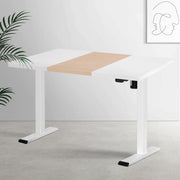 Standing Desk (Single Motor) White + White & Pine 120cm - Homecoze